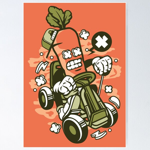 Item preview, Pro Cartoon Design Carrot Gokart Rider designed and sold by CartoonTshirtD.