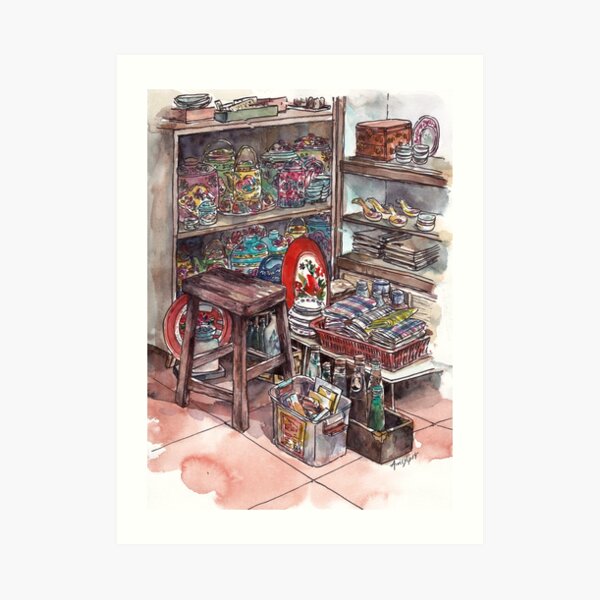Antique Shop in Melaka Art Print