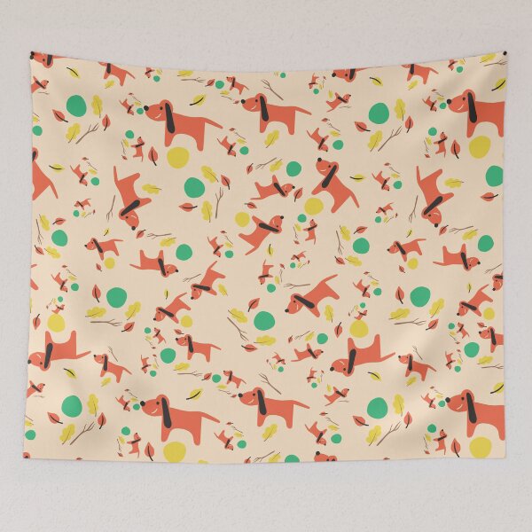 Item preview, Dog on an autumn walk in the park designed and sold by rysunki-malunki.
