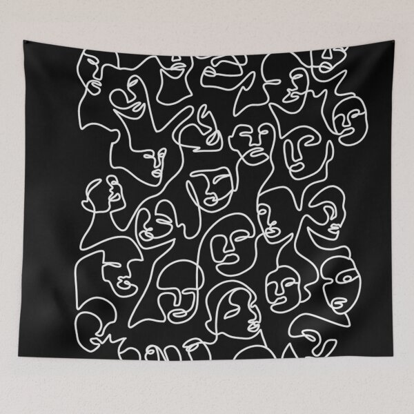 Item preview, Abstract line art faces - Modern art designed and sold by One Line Aesthetics ♡.