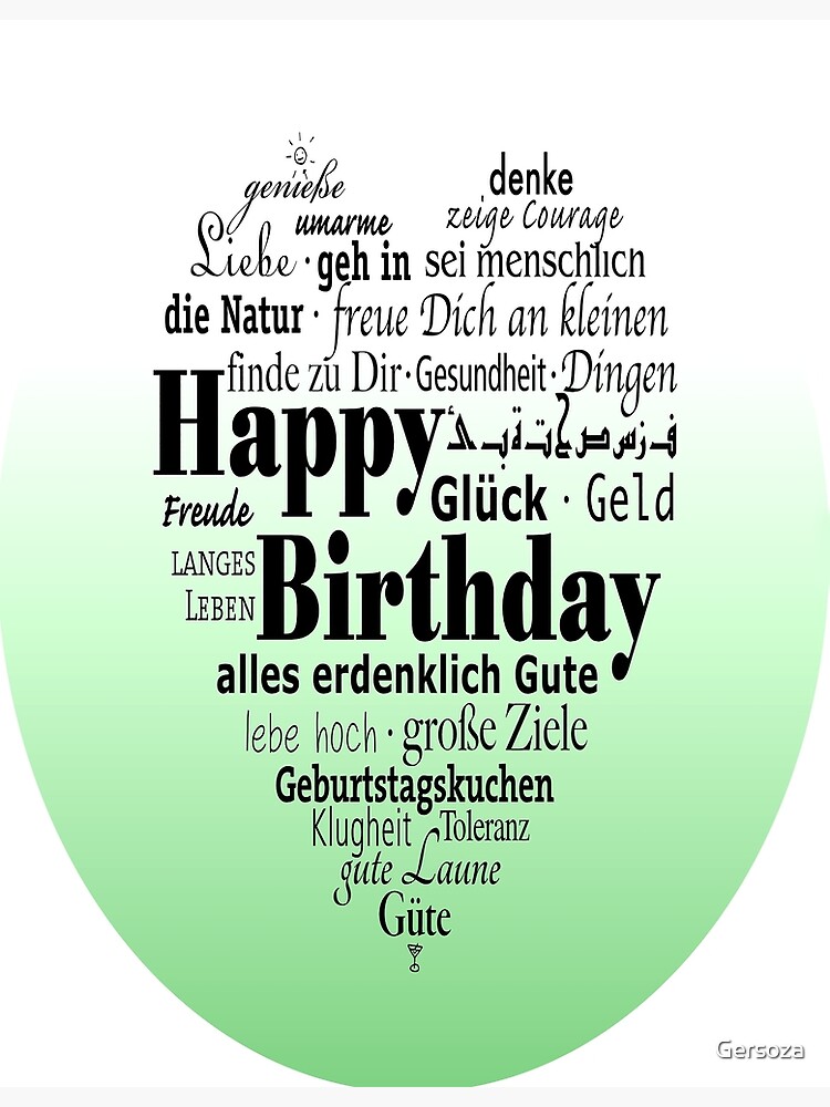 Carte De Vœux Joyeux Anniversaire Dans Toutes Les Langues Par Gersoza Redbubble