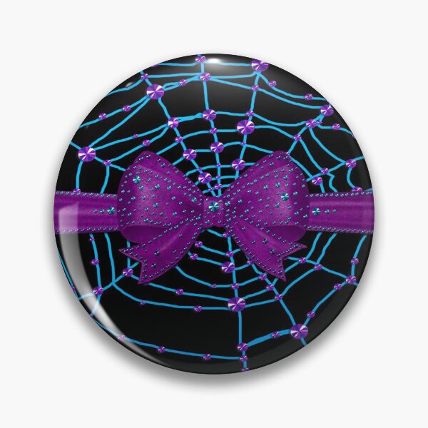 Item preview, Gothic Style Halloween Bow Purple Light Blue Spider Web - Pastelgoth designed and sold by GlamourChick.