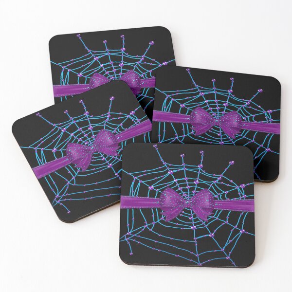 Item preview, Gothic Style Halloween Bow Purple Light Blue Spider Web - Pastelgoth designed and sold by GlamourChick.
