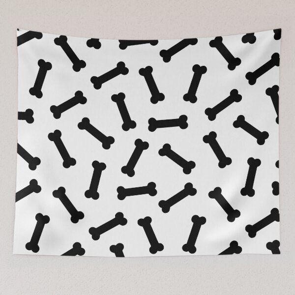Item preview, Spooky Black Bones Pattern on White designed and sold by evannave.