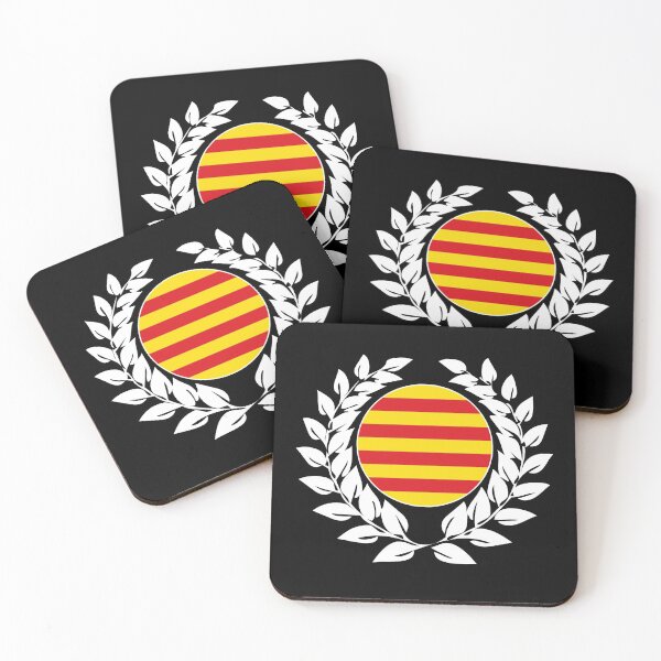Item preview, Catalonia flag banner laurel wreath designed and sold by GeogDesigns.