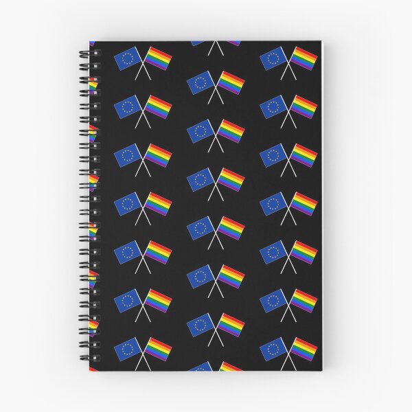 Artikelvorschau, Europa EU Regenbogenflagge gekreuzte Fahne Flagge entworfen und verkauft von GeogDesigns.