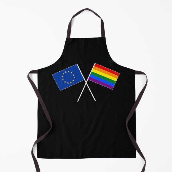 Item preview, Europe EU rainbow flag crossed banner flag designed and sold by GeogDesigns.