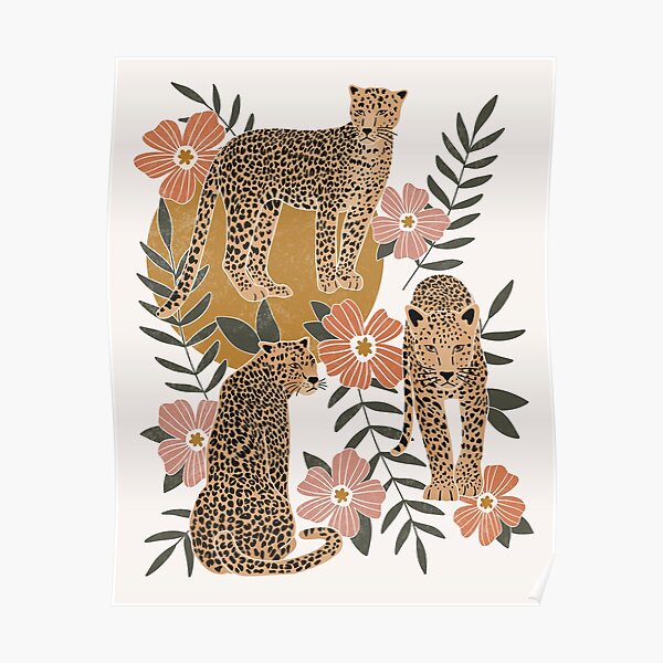 Jungle Leopard Illustration Poster