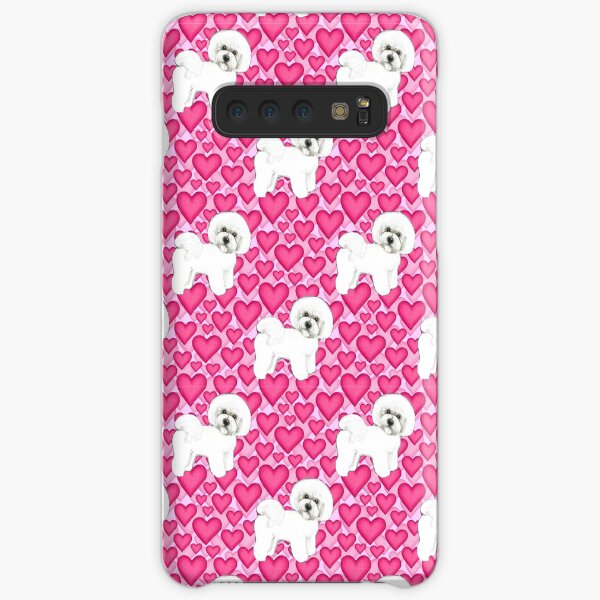 Bichon Frise Valentines Day Love hearts in pink Samsung Galaxy Snap Case