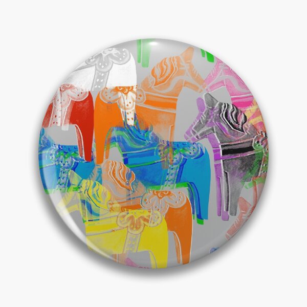 Item preview, POP ART Dala horses - colorful Scandinavian Christmas pattern designed and sold by HeyK.