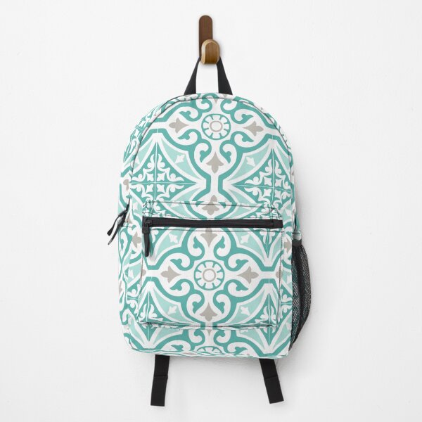 Item preview, Teal Blue and White Mexican Talavera Tile Pattern designed and sold by HotHibiscus.