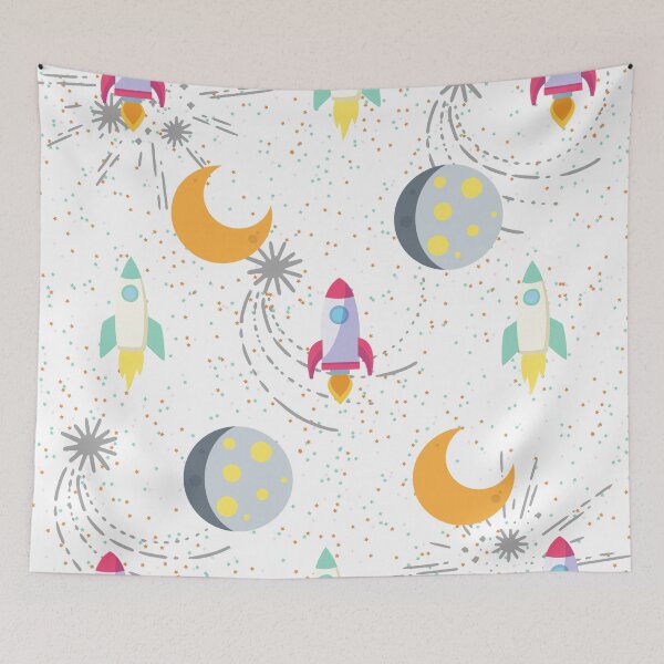 Item preview, Mid Century Modern Rocket Space Pattern designed and sold by P9Designs.