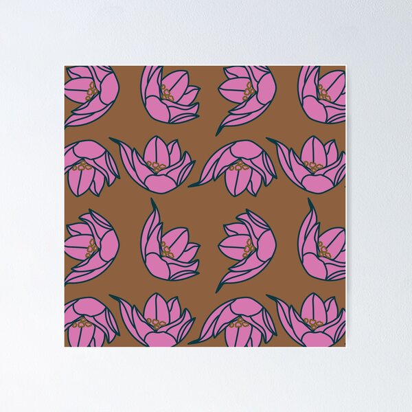 Item preview, Pink Flower Heads Pattern designed and sold by Ildiko Sipos.