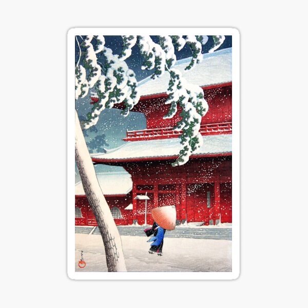 Item preview, Kawase Hasui - Zojoji Temple in Snow designed and sold by ArtExpression.