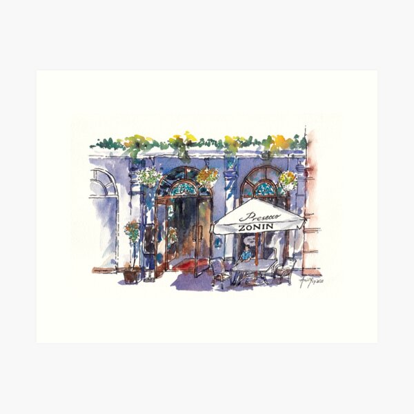 Item preview, Sunny Afternoon at an Outdoor Cafe designed and sold by Leafbear Studio.