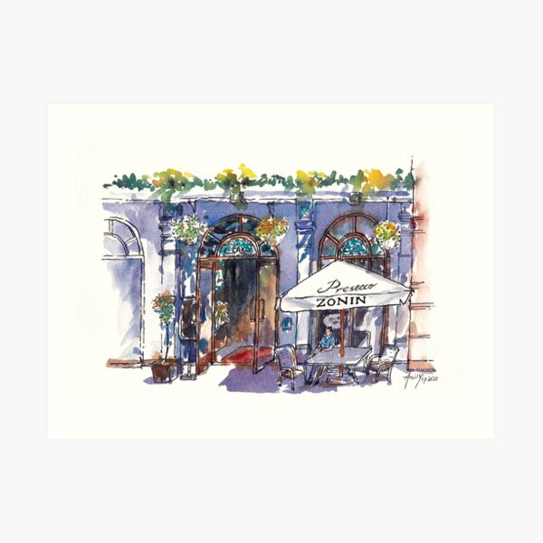 Sunny Afternoon at an Outdoor Cafe Art Print
