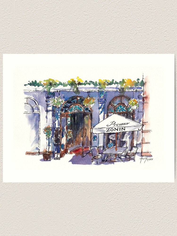 Alternate view of Sunny Afternoon at an Outdoor Cafe Art Print