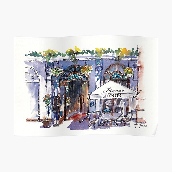 Sunny Afternoon at an Outdoor Cafe Poster