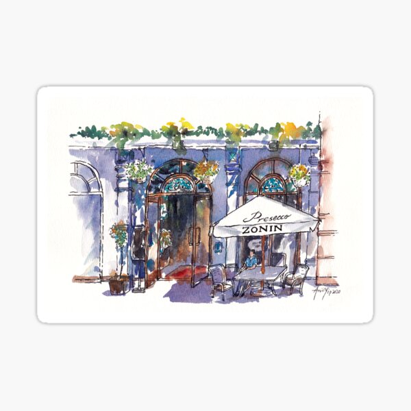 Item preview, Sunny Afternoon at an Outdoor Cafe designed and sold by Leafbear Studio.