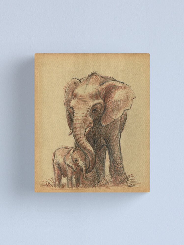 Love You Forever - Prisma Pencil Elephant Family Drawing