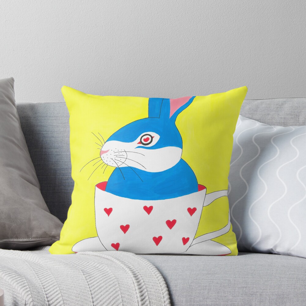 Item preview, Throw Pillow designed and sold by bluerabbitart.