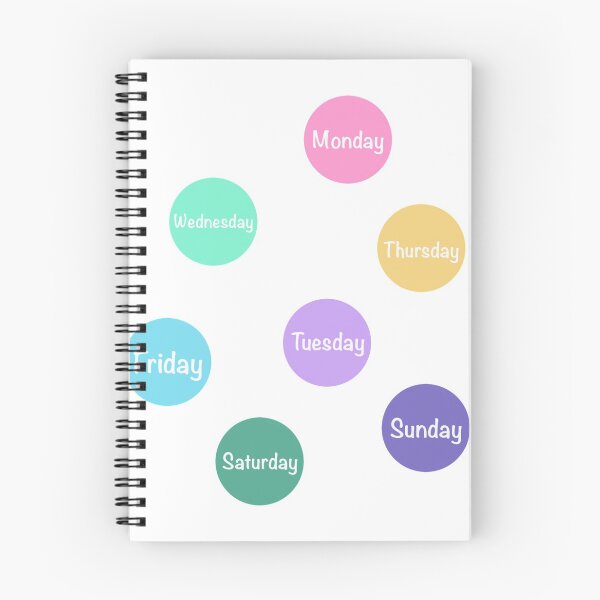 Item preview, Days of the week Pastel colors designed and sold by madebymich.
