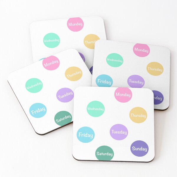 Item preview, Days of the week Pastel colors designed and sold by madebymich.