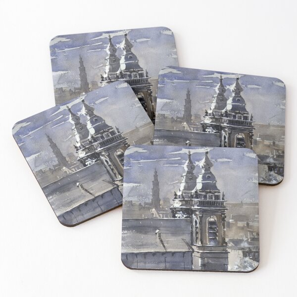 Item preview, Amsterdam, Netherlands watercolor painting.  Church art designed and sold by rfoxphoto.