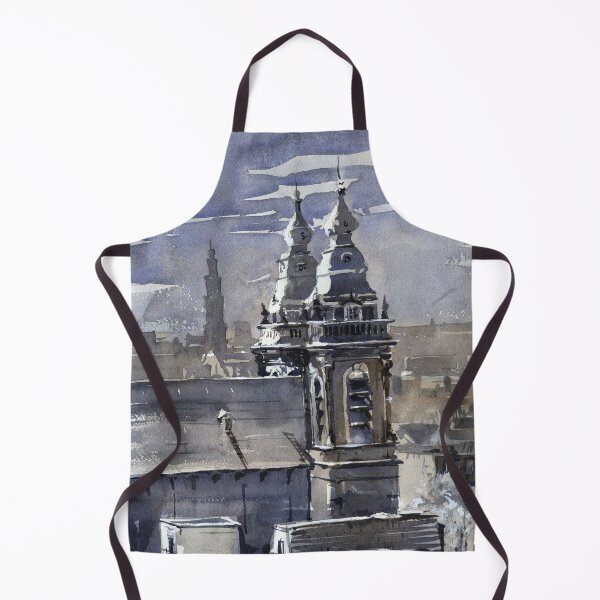 Item preview, Amsterdam, Netherlands watercolor painting. Church art designed and sold by rfoxphoto.