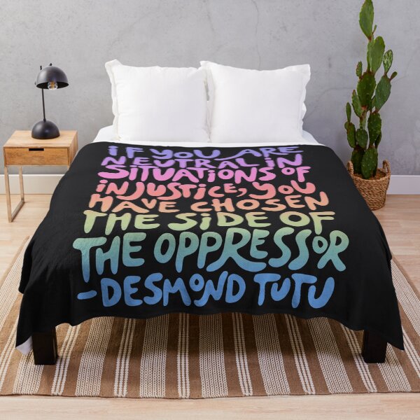 Item preview, (pastel rainbow dark) if you are neutral in situations of injustice you have chosen the side of the oppressor (activist quote groovy) designed and sold by acatalepsys.