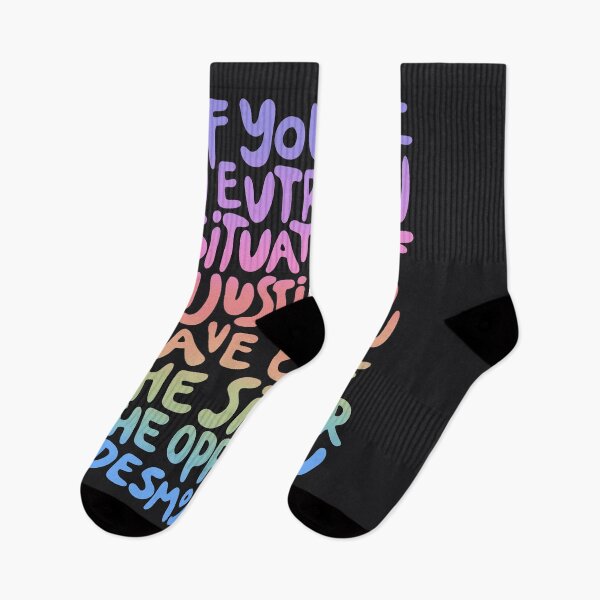 Item preview, (pastel rainbow dark) if you are neutral in situations of injustice you have chosen the side of the oppressor (activist quote groovy) designed and sold by acatalepsys.