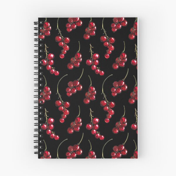 Item preview, Watercolor Red Currant Pattern - Black Edition designed and sold by AquarellChill.
