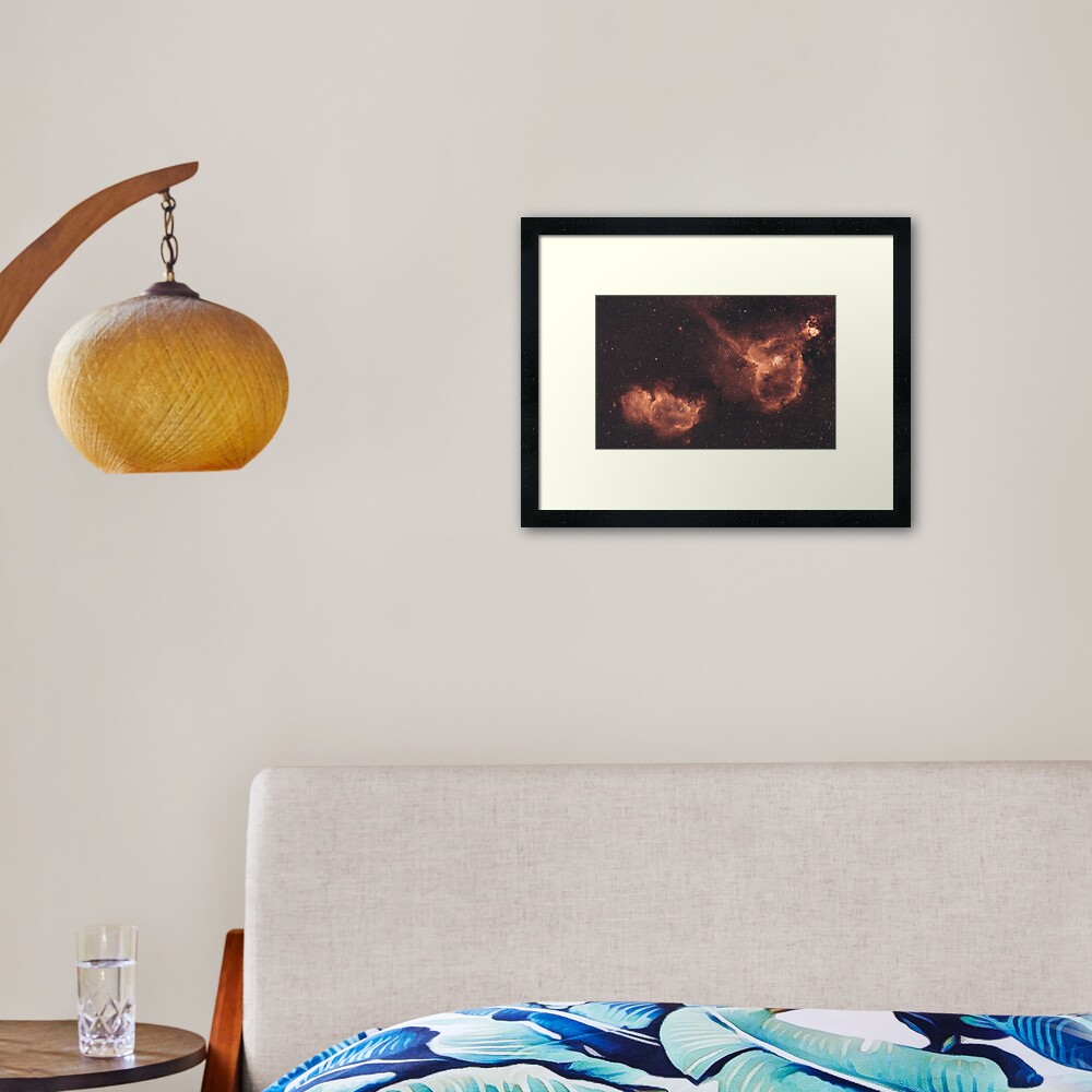 Heart & Soul Nebulae (IC1805 & IC1848) Framed Art Print
