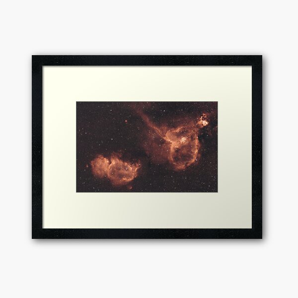Heart & Soul Nebulae (IC1805 & IC1848) Framed Art Print
