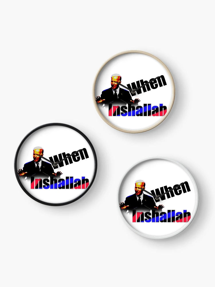 Thumbnail 3 of 4, Clock, When? Inshallah. designed and sold by IbdArt Design.
