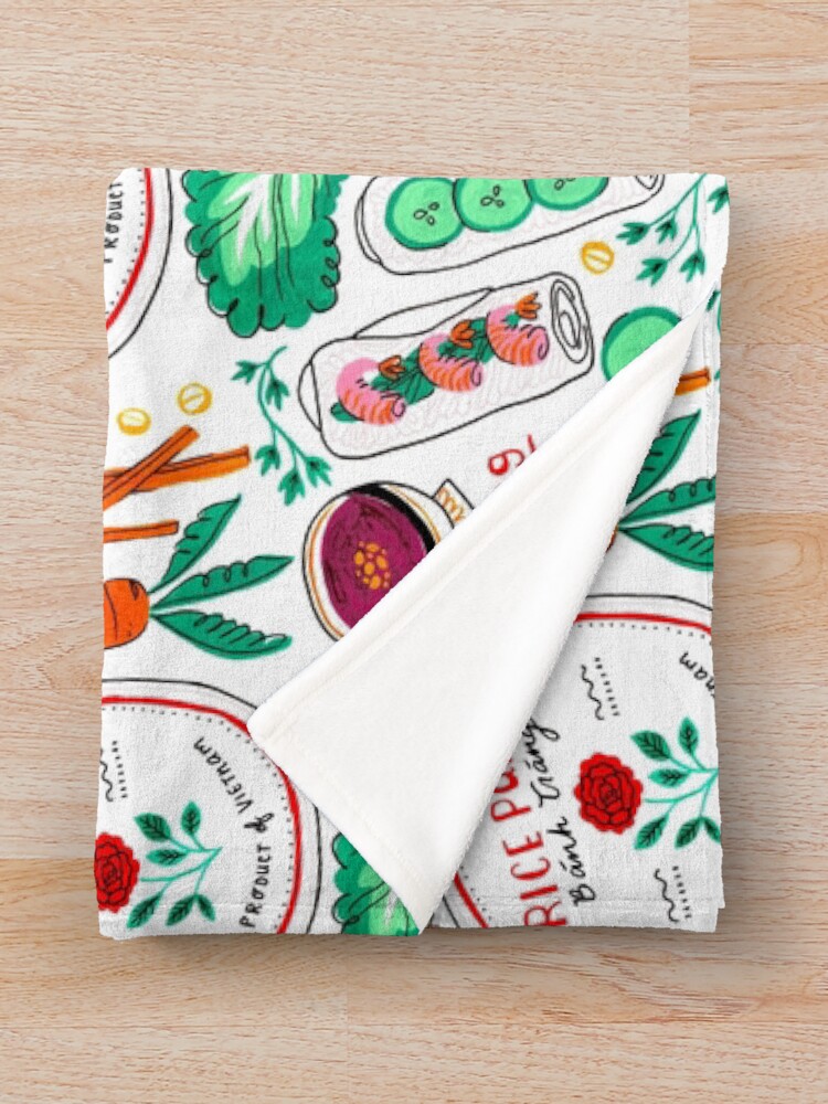 "Vietnamese Spring Rolls" Throw Blanket for Sale by vankhuynhart Redbubble