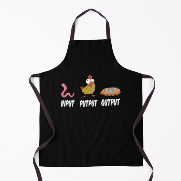 Input Putput Output Chickens Chicken Farmer Apron by mooon85