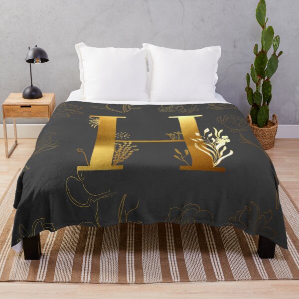 Item preview, Gold floral H Initial designed and sold by Parydish.