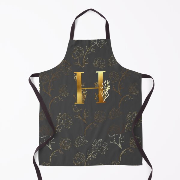 Item preview, Gold floral H Initial designed and sold by Parydish.