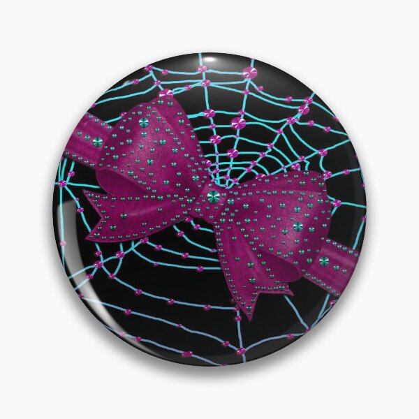 Item preview, Pastelgoth Pink Halloween Bow Spider Web Turquoise Gothic designed and sold by GlamourChick.