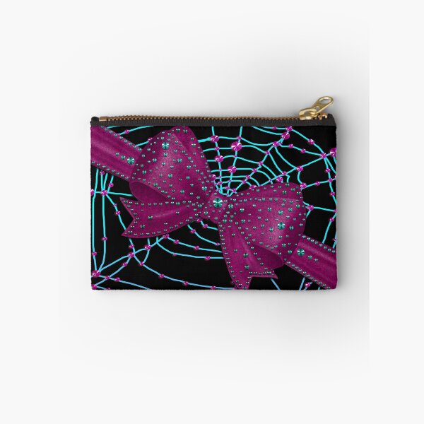 Item preview, Pastelgoth Pink Halloween Bow Spider Web Turquoise Gothic designed and sold by GlamourChick.