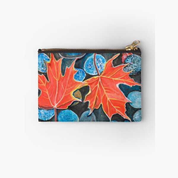 Item preview, Fall Autumn Leaves on pebbles watercolor landscape art Painting designed and sold by artbymanjiri.
