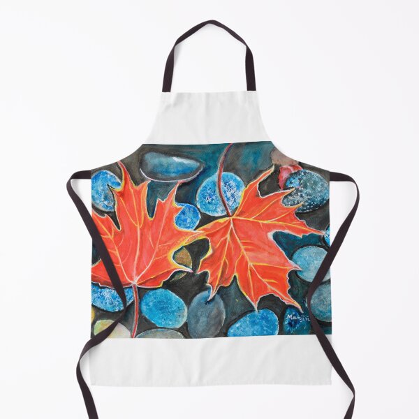 Item preview, Fall Autumn Leaves on pebbles watercolor landscape art Painting designed and sold by artbymanjiri.