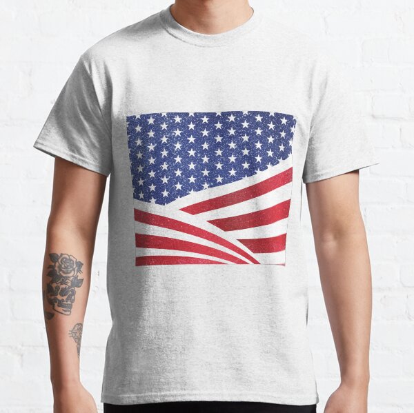 Glitter n Sparkle American Flag Fourth of July Independence Day Pattern Print Classic T-Shirt