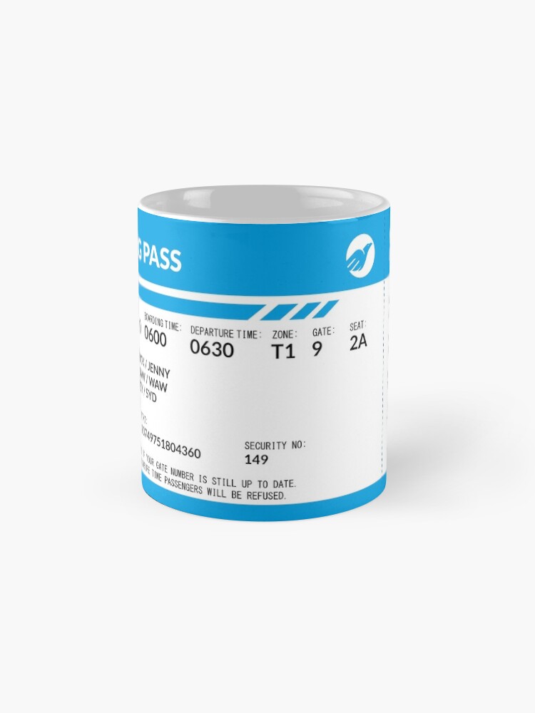 Alternate view of Boarding Pass RJC Mug