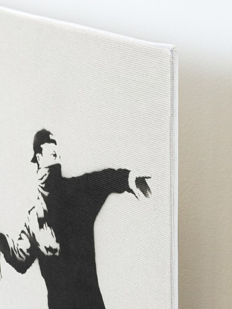 BANKSY Street Art Love is in the Air - Flower Thrower Mounted Print for  Sale by WE-ARE-BANKSY