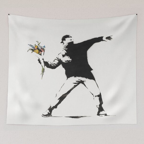 Item preview, BANKSY Street Art Love is in the Air - Flower Thrower designed and sold by WE-ARE-BANKSY.