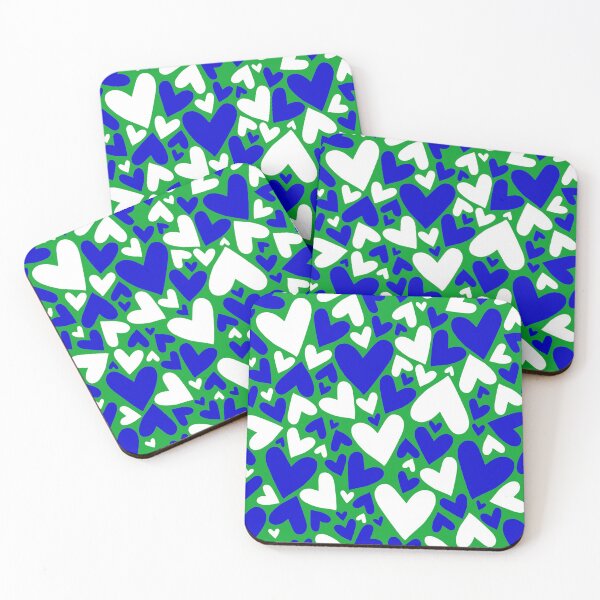 Item preview, Green Blue White Heart design team spirit designed and sold by digikim.