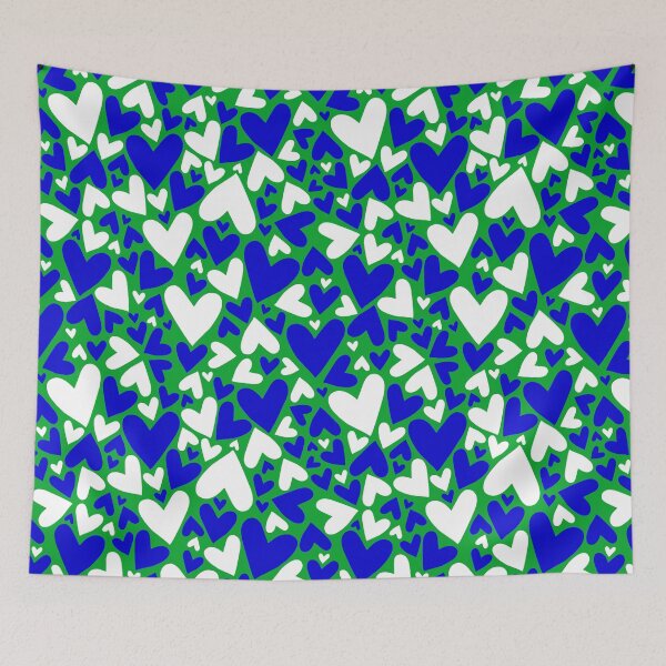 Item preview, Green Blue White Heart design team spirit designed and sold by digikim.