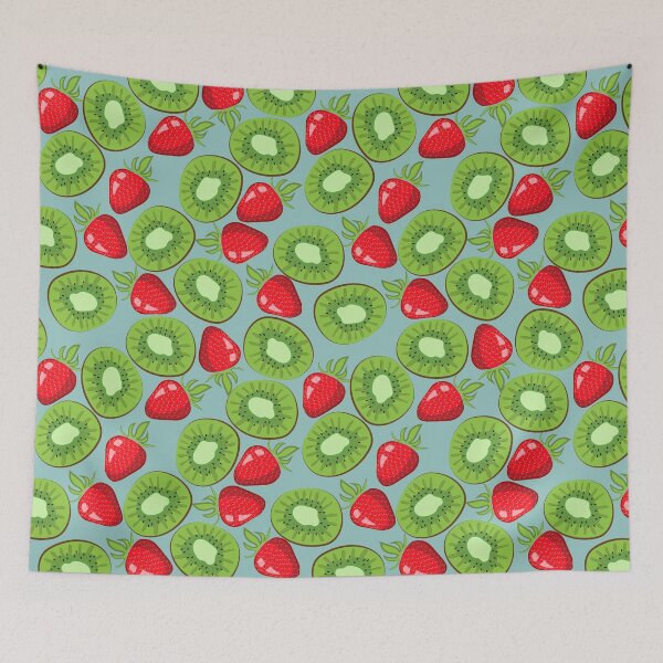 Item preview, Cartoon Fruit Print With Kiwi And Strawberry  designed and sold by AstraDesign.